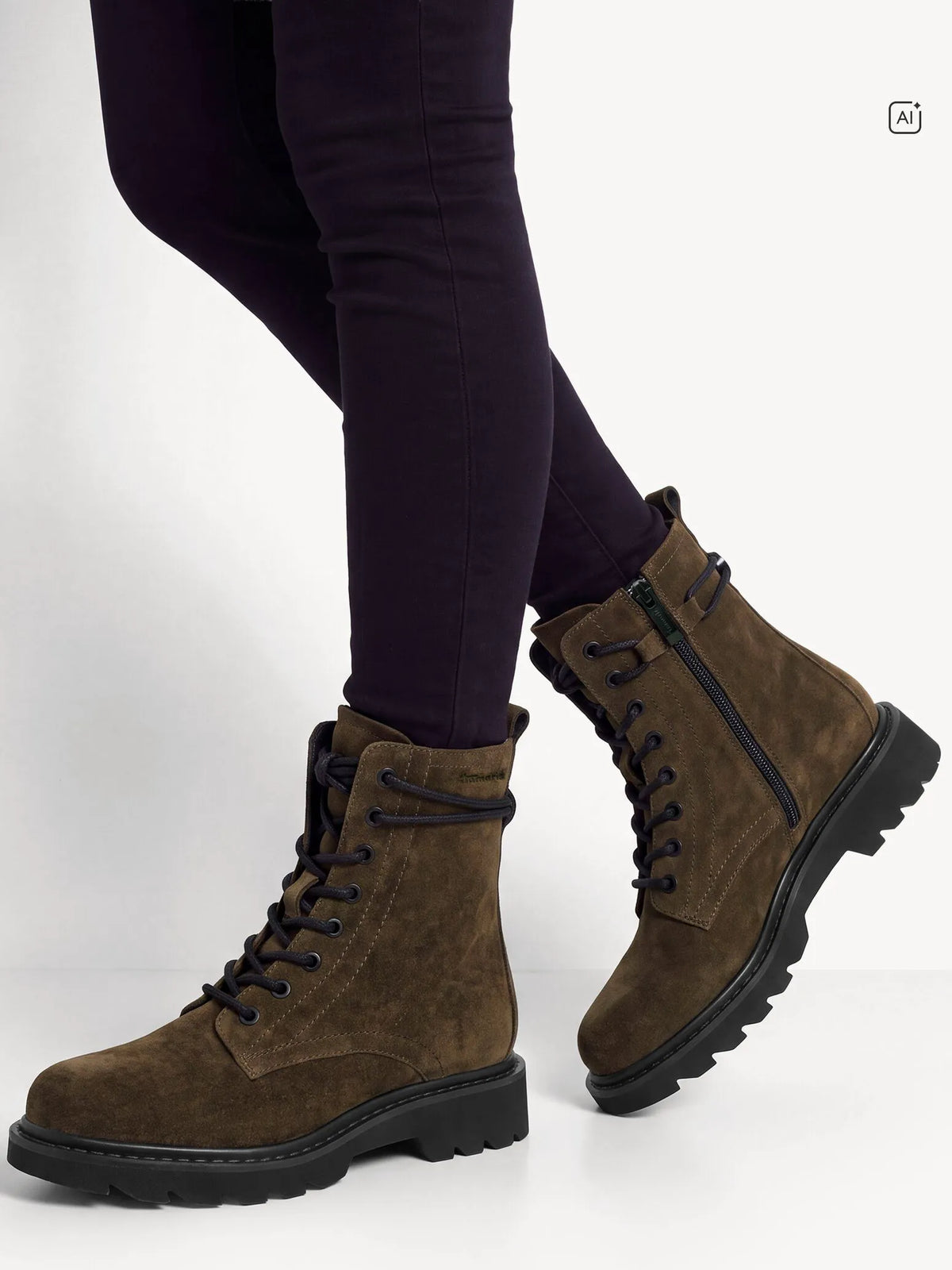 OLIVE SUEDE