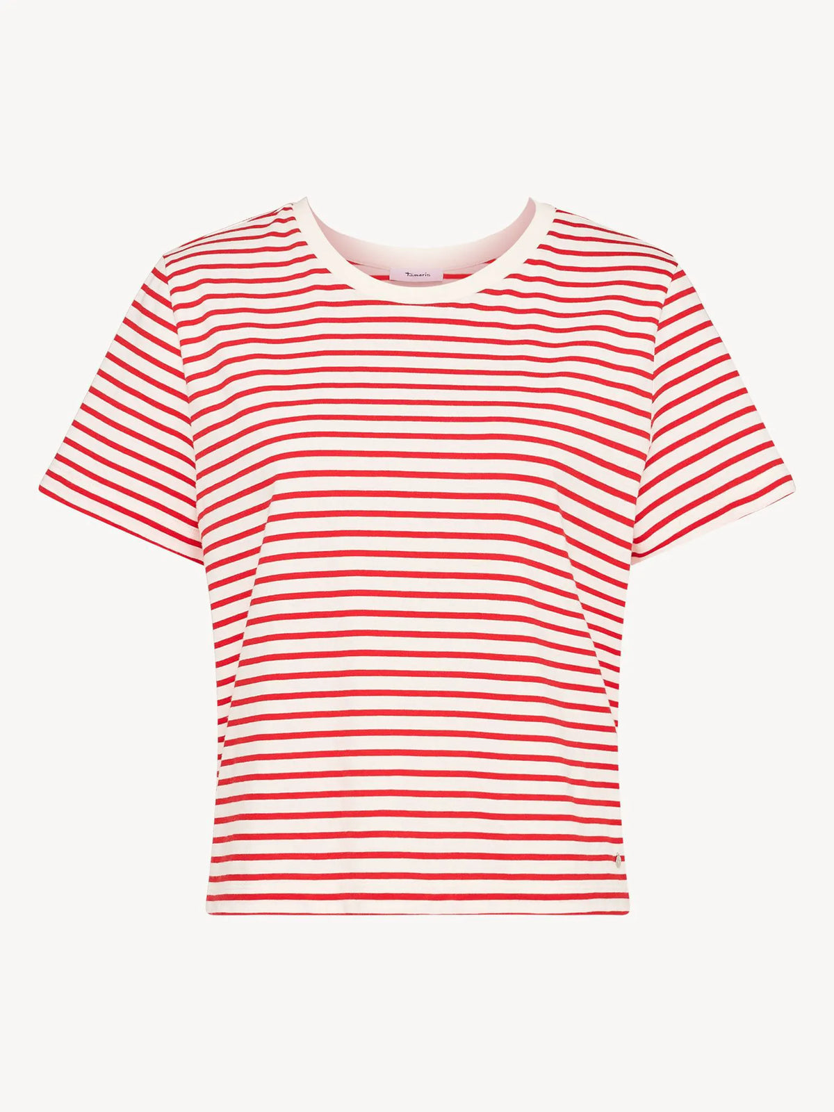Goji Berry / Bright White Striped Tee