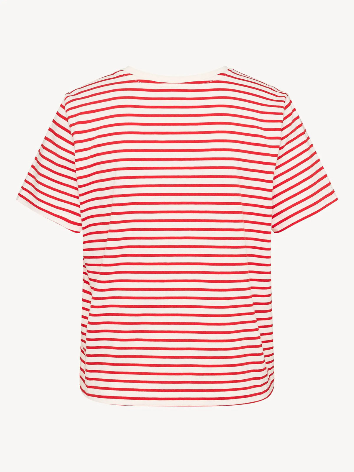 Goji Berry / Bright White Striped Tee