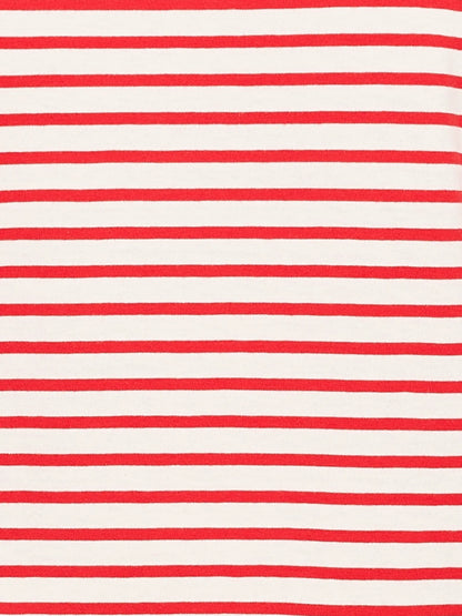 Goji Berry / Bright White Striped Tee