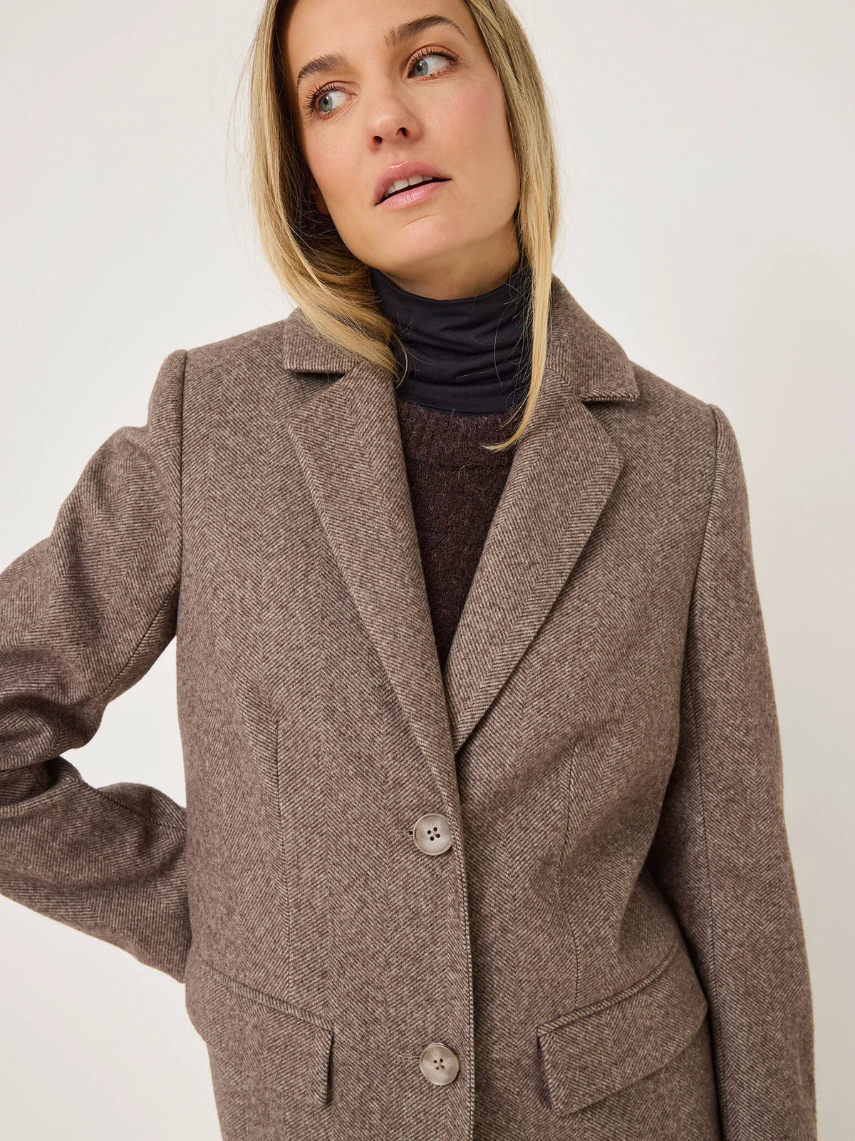 Warm Taupe Herringbone